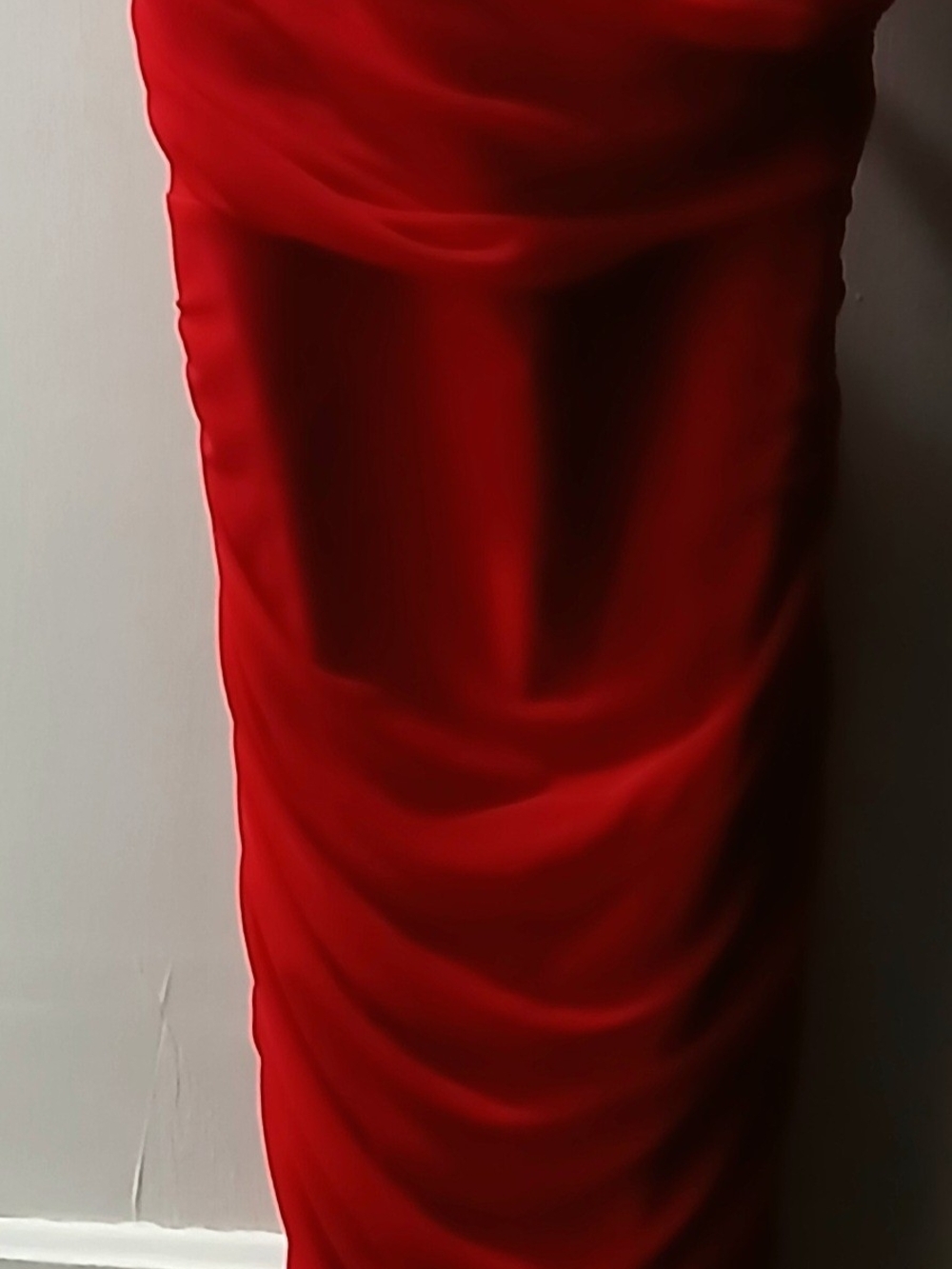 Ruched Draped Dress in Red Like New